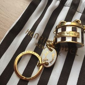 Henri Bendel Striped Gift Box Keychain